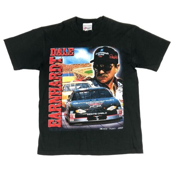 Vintage Dale Earnhardt NASCAR Racing Tee T Shirt Size Medium M Black B14 - Picture 1 of 5